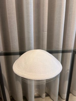 כיפה פשתן לבן