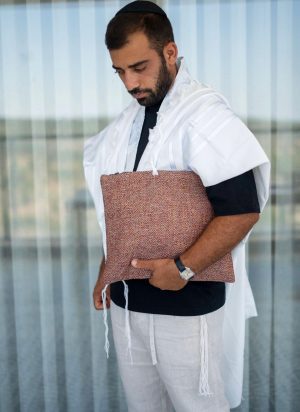 סט כיסויים-מבד ארוג צבע אדום