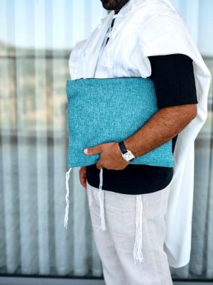 סט כיסויים-מבד ארוג גוון טורקיז