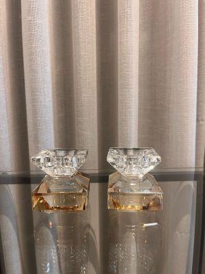 פמוטי קריסטל ריבוע זהב