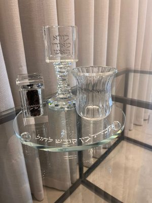 סט הבדלה קריסטל עגול מהודר