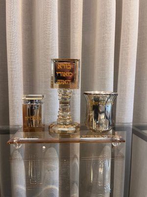 סט הבדלה קריסטל שמפנייה מהודר מלבן