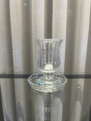 גביע קריסטל-מהודר רגל רחבה שקוף