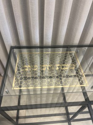 מגש זכוכית- שבת שלום עיטורים