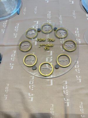 צלחת ברכות אקריל |זהב